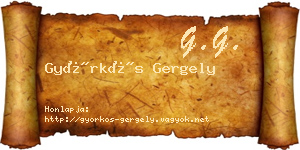 Györkös Gergely névjegykártya